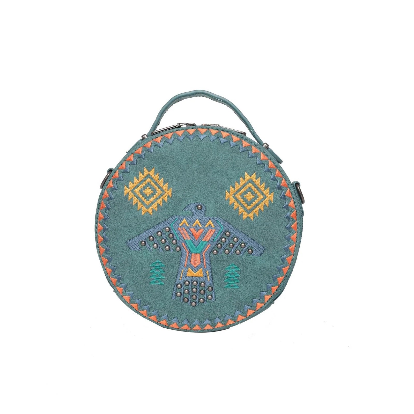 Embroidered Collection Circle Crossbody Purse